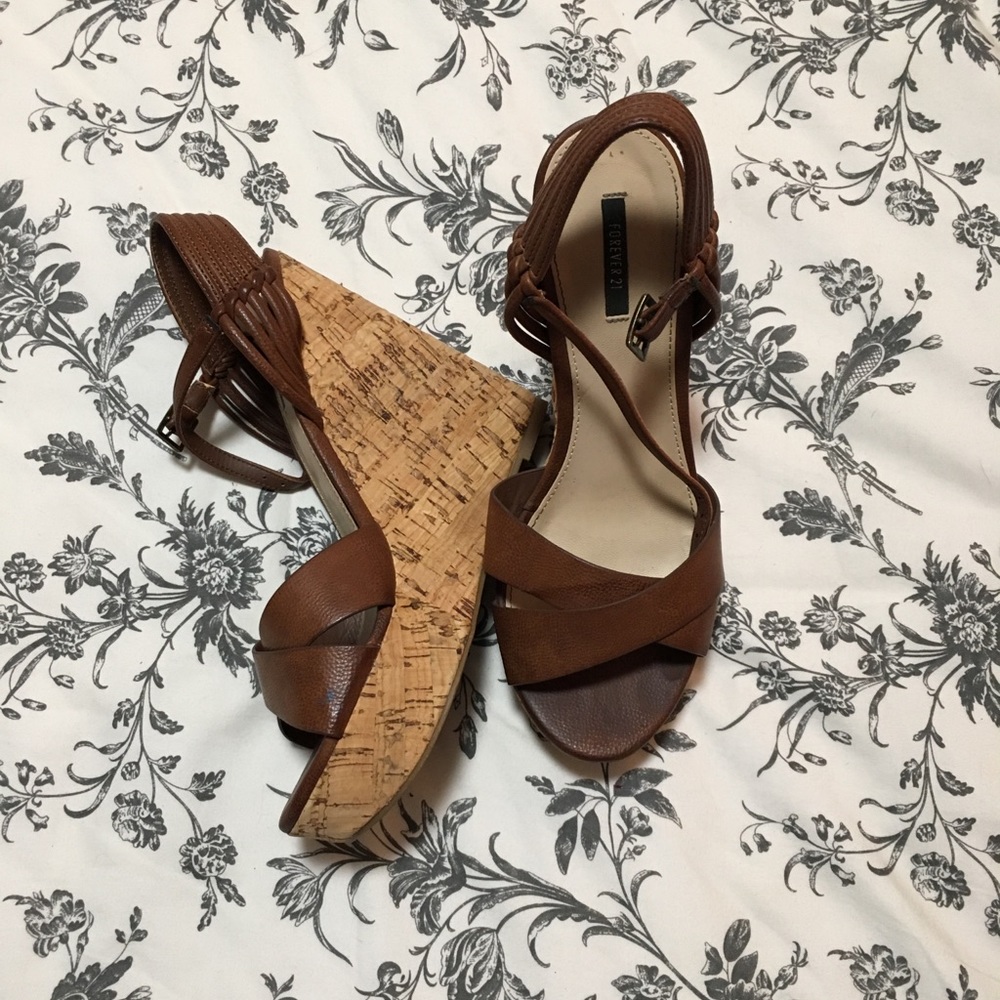forever 21 brown wedges